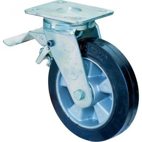 Roulette 200mm RR120.B80PlatteElast. Noir KLFestRR120.B80.200