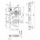 Serrure à mortaiser 55/72/BB/ DR/24 kFP.NiSi/N/KK/FS