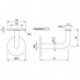 KWS 4570 Support de main courante Inox 75 mm Dégagement au mur