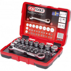 KS Tools 918.3050 - Coffret de douilles traversantes de 5 à 14mm et embouts de vissage 1/4" -32 pièces