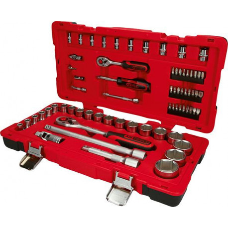 Jeu de douilles 1/4+1/2 - 68 Unités KS Tools