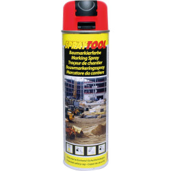 Spray Traceur de chantier rouge fluo 500ml