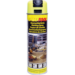 Spray Traceur de chantier jaune fluo 500ml