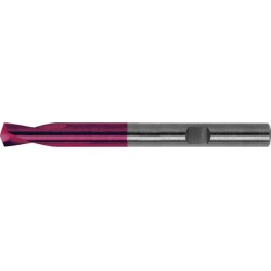 Foret à pointer CN en carbure monobloc, à queue cylindrique, 145°, surface à revêtement TiAIN, Ø h6 : 3 mm, Long. de goujure 12 mm, Long. totale 46 mm