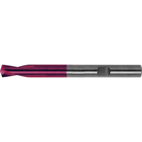Foret à pointer CN en carbure monobloc, à queue cylindrique, 145°, surface à revêtement TiAIN, Ø h6 : 5 mm, Long. de goujure 14 mm, Long. totale 62 mm