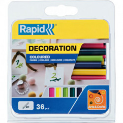 Batons de colles tendance colorée Ř 7 x 90 mm 36 Unités Blister Rapid