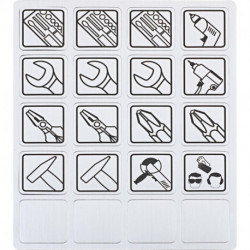 Etiquette set - pictogramme outils - 20 unités.