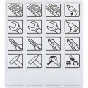Etiquette set - pictogramme outils - 20 unités.