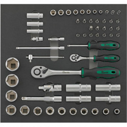 Module d'outils 2/3 clé à cliquet1/4+1/2 FORTIS