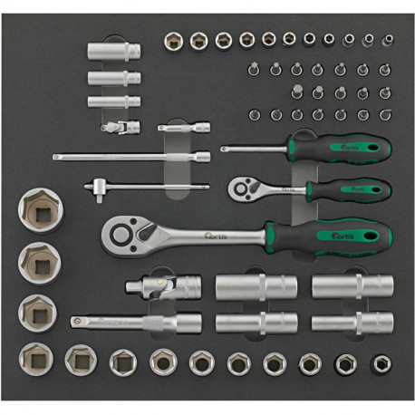 Module d'outils 2/3 clé à cliquet1/4+1/2 FORTIS