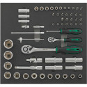 Module d'outils 2/3 clé à cliquet1/4+1/2 FORTIS