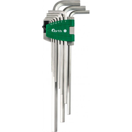 Set clé allen 9 unités.15-10mm long FORTIS