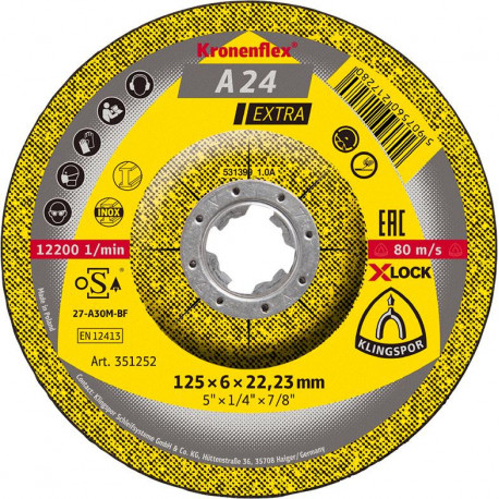 Disque de coupe A24EX X-LOCK 125x6mm Klingspor