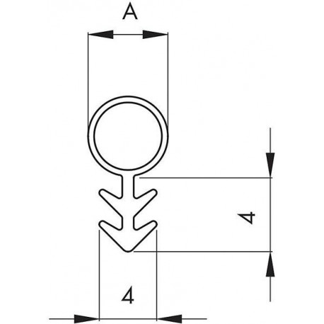 Joint porte 25m forme 104 f. 3mm Ř 4mm Silicone