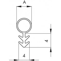Joint porte 25m forme 104 f. 3mm Ř10mm Silicone