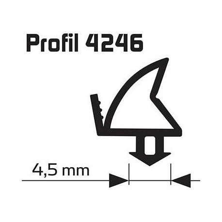 Joint de feuillure d'ouvrant noir Profil 25m 4246 pour fenętres et portes en plastique