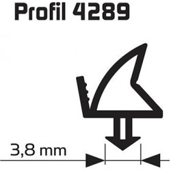 Joint de feuillure d'ouvrant noir Profil 25m 4289 pour fenętres et portes en plastique