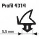 Joint de feuillure d'ouvrant noir Profil 25m 4314 pour fenętres et portes en plastique