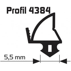 Joint de feuillure d'ouvrant noir Profil 25m 4384 pour fenętres et portes en plastique