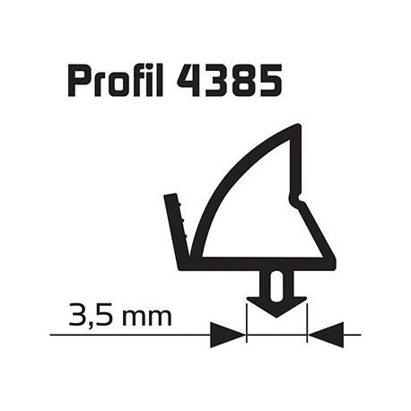 Joint de feuillure d'ouvrant noir Profil 25m 4385 pour fenętres et portes en plastique