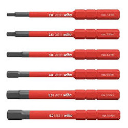 Set lame interchangeable slimBit electric 6-coté 6-pičces Wiha