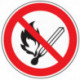 Symbole d’interdiction ASR A1.3/DIN EN ISO 7010 lumière/feu interdits plastique