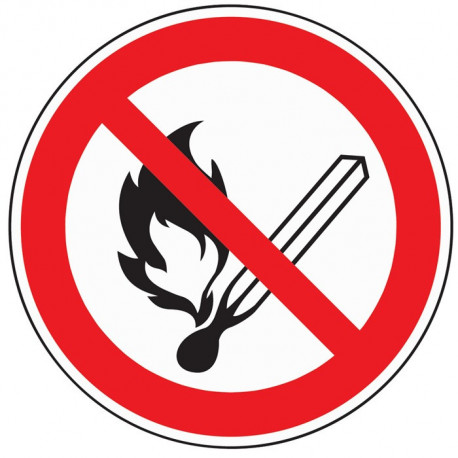 Symbole d’interdiction ASR A1.3/DIN EN ISO 7010 lumière/feu interdits film