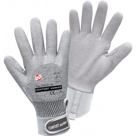Gant Comfort Worker taille 10 gris EN 388 catégorie EPI II mélonge de coton/élas (Par 12)