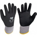 Gant Hit Flex V taille 9 noir tissu supp.3 fils gris ac mousse nitrile EN 388 catégorie EPI II ASATEX (Par 12)