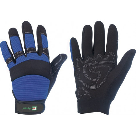 Gant en similicuir Mechanical Master taille 9 noir/bleu simili-cuir EN 388 catégorie EPI II ELYSEE