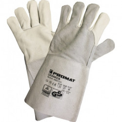 Gant de soudeur Grenade taille 10 gris cuir fleur de vachette refendu EN 388, EN 12477 catégorie EPI II 6 paire PROMAT (Par 6)