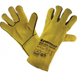 Gant de soudeur Mühlheim I Super taille 10 jaune croûte de cuir EN 388, EN 12477 catégorie EPI II 6 paire PROMAT (Par 6)