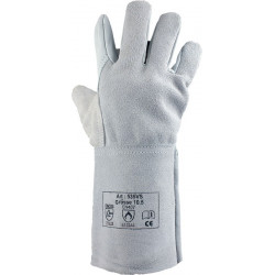 Gant de soudeur taille 10,5 naturel cuir fleur de vachette refendu EN 388, EN 407 catégorie EPI II 12 paire ASATEX (Par 12)