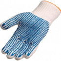 Gant taille 7/8 blanc/bleu EN 388 catégorie EPI II polyester/coton AT (Par 12)