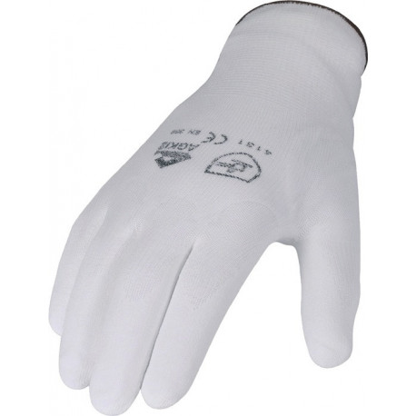 Gant taille 9 blanc EN 388 catégorie EPI II nylon avec polyuréthane ASATEX (Par 12)