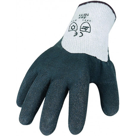 Gant de protection contre le froid taille L (9) noir/gris EN 388, EN 511 catégorie EPI II polyester/coton avec latex naturel ASATEX (Par 6)