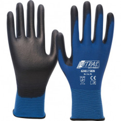 Gant Nitras Skin taille XXL (10) bleu/noir EN 388 catégorie EPI II nylon avec po (Par 12)