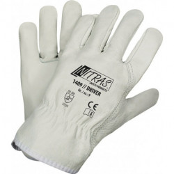 Gant Driver taille 11 gris cuir bovin plein EN 388 catégorie EPI II NITRAS (Par 12)