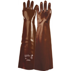 Gant en PVC Petrdessus multiusage 133 taille 9 rouge brun tricot en cotonavec PVC