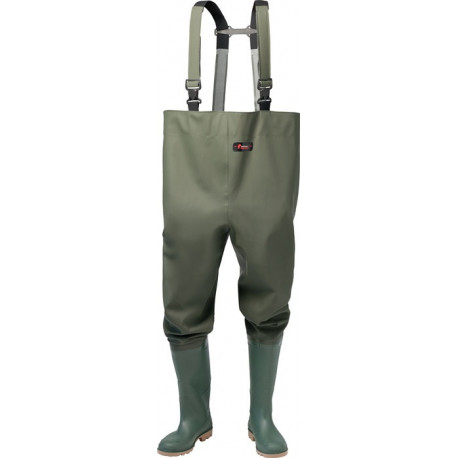 Cuissarde taille 41 vert olive PVC sur tissu support en polyester NORWAY