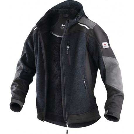 Gilet en laine forme 1741 taille XXL gris foncé/noir 100 % PES KÜBLER