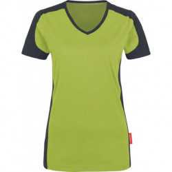 T-shirt à col en V pour femmes taille S kiwi/anthracite 50% CO / 50% PES SCHEIBLER