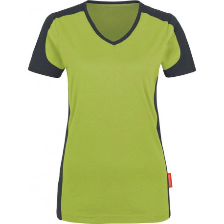 T-shirt à col en V pour femmes taille S kiwi/anthracite 50% CO / 50% PES SCHEIBLER