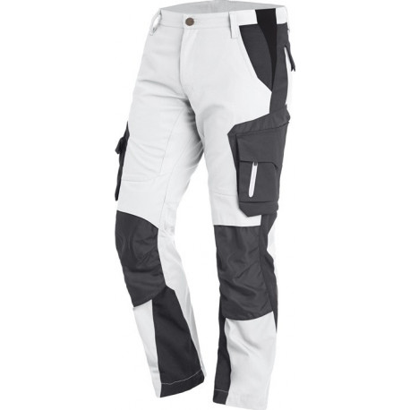 Pantalon de travail FLORIAN taille 58 blanc/anthracite FHB