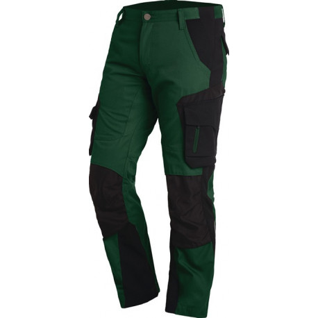 Pantalon de travail FLORIAN taille 46 vert/noir 50 % CO / 50 % PES FHB