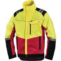 Veste de protection pour forestiers confort taille XXL jaune néon/rouge LEIPOLD+