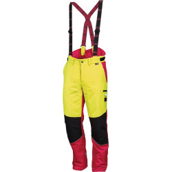 Pantalon de sécurité forestière confort taille 60 jaune néon/rouge LEIPOLD+DÖHLE
