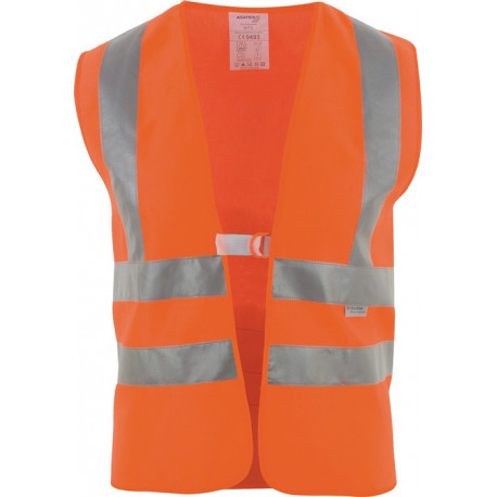 Gilet de signalisation taille universal orange avec bandes réfléch. sur épaules EN 20471 Kl. 2 ASATEX