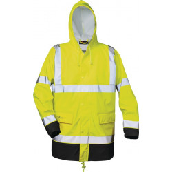 Veste de pluie de signalisation en PU Manfred taille L jaune/noir NORWAY