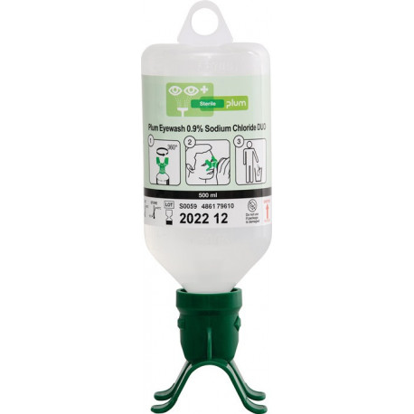 Flacon de rinçage oculaire Duo 0,5 l 3 ans (bouteille non ouverte) DIN EN15154-4 PLUM